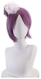 Anime Cosplay Wigs Konan Purple Wig with Flower Head Cosplay Party Wigs+Wig Cap for Women Wigs