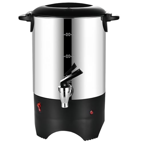 Luulifeコーヒーメーカー 温水 冷水ケトル 5.5L/30杯分 ステンレス製電気コーヒーメーカー スプレー 大容量 蓋と取り外し可能なフィルター付き 温かいお茶にも冷たいお茶にも最適 ウォーターディスペンサー ジュースディスペンサー ホットミルクとフ
