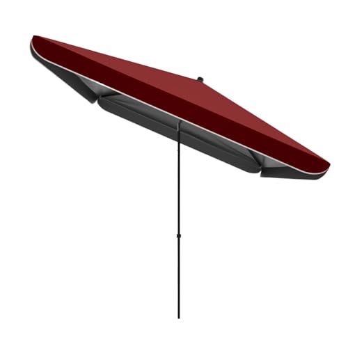 Sombrilla Rectangular Balcón 200X200 Cm Parasol Jardin con Función De Inclinación para Terraza Patio Exterior, Protección UV50+(Wine Red)