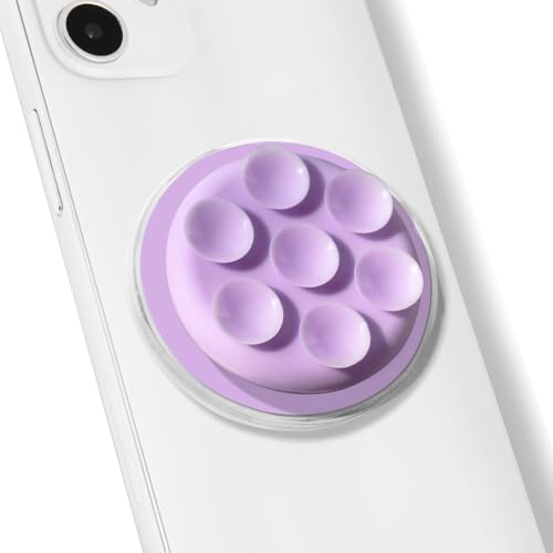 Magnetic Silicone Suction Cup Phone Mount with Hands-Free Stand - Perfect for Selfies Videos Durable Secure Grip One-Touch Holding Lightweight Sleek Design (Violet)
