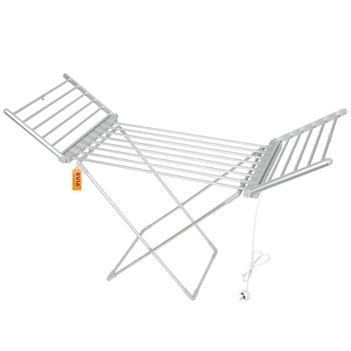 VOIRDA Tendedero Alas Eléctrico de 120 W Tendederos Plegable Bajo Consumo Evita Secar tu Ropa en El Radiador Plegable con ala 2 Aluminio Plegado o Desplegado en 3 Segundos para Exterior y Interior