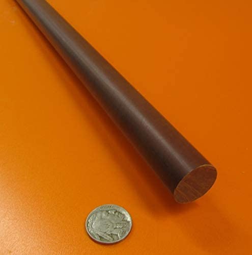 Miniatura 3 de Micarta XX - Varilla redonda fenólica de papel de 7/8 pulgadas de diámetro x 48 pulgadas de largo