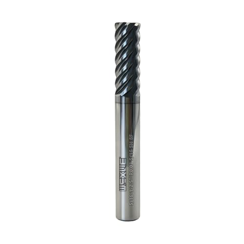 Image of Tools Carbide End Mills,6 Flute Corner Radius Milling Cutter,High Helix Angle for High Hardness Steel Finshing Milling Processing - 5 /16 Shank (5 /16-2.5 inch 1PCS)
