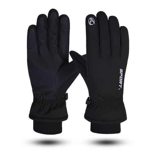 ZOCONE Winterhandschuhe Wasserdicht für Damen und Herren, Schwarz, Einheitsgröße, Polyester, Unisex, Touchscreen-fähig, Warm, Winddicht, Sport, Ski, Snowboard, Motorrad