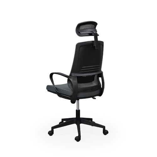 Image of Royaloak Tivoli Italian Office Chair with Revolving Base Nylon Mesh | Adjustable Headrest | Seat Tilt Lock Paddle | Nylon Base | Ergonomic Office Chair |High Back Office Chair |