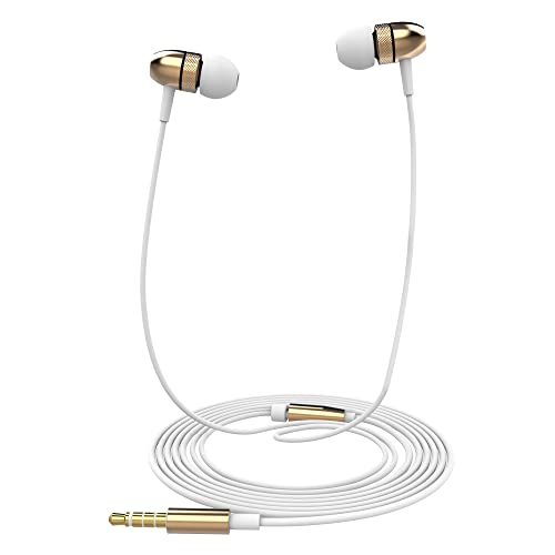 Image of Betron ELR50 Headphones Earphones Wired with Noise Isolating in-Ear Earbuds, Gold