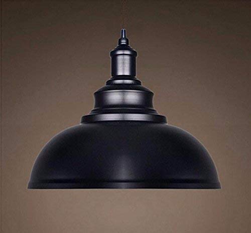 Plafonnier suspendu noir 40cm lustre industriel GZZ pour salon