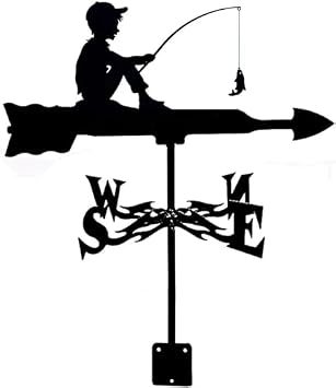 Metal Flying Dragon Witch Wind Vanes Cottage Weathervane Indicator Roof Weathercock for Outdoors Garden Yard Shed Home Fence Decor G