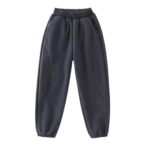 Boys Fleece Sweatpants Fall Casual Jogger Active Pants with Pockets Winter Pull-on Elastic Trousers