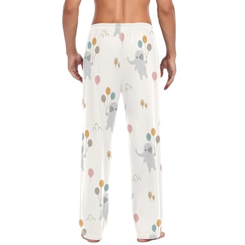 Elephant Balloon Mens Pajama Pants Mens Pj Pants Comfy Cotton Pj Long Pant for Men with Pockets Size S-XXL3