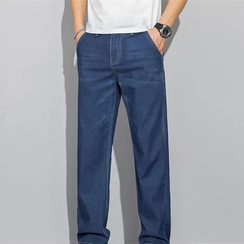 Men's Slim Jeans Lightweight Thin Denim Pants Straight Casual Classic Fashion Comfortable Male Trousers3