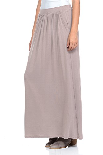 Pastel by Vivienne Women's Maxi Skirt with Elastic Waistband and Pockets3