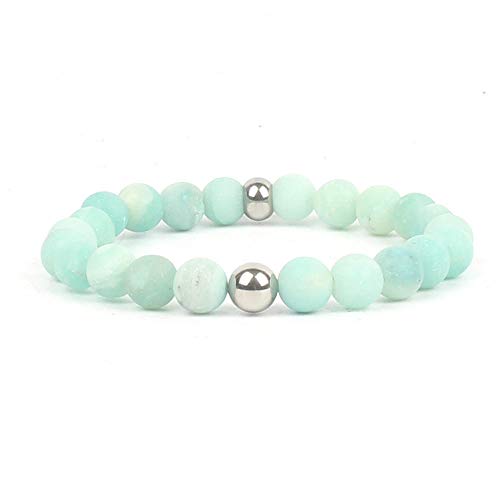 Pulsera de Piedra, Brazalete de Piedra Natural, Exfoliante de Piedra energía, Adornos de Yoga Simples Cuentas de línea elástica Pulsera de la línea elástica para Hombres y Mujeres Accesorios de Ropa