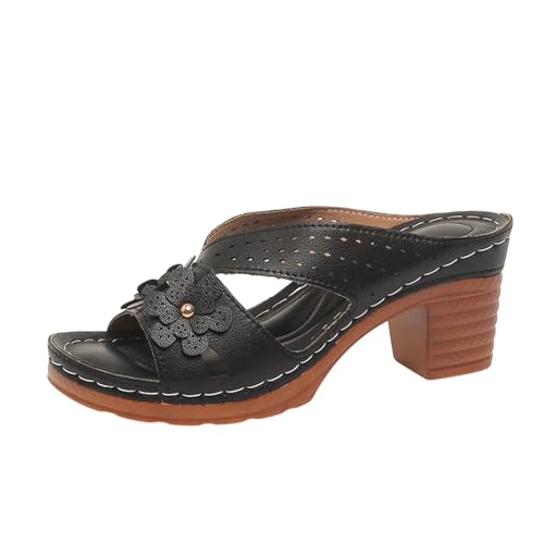 Pantoufles d'été pour femme confortables à talon et semelle épaisse