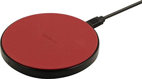 Wireless Charging Pad Leather Red BEETLECASE ECWC1R : station de charge par induction en cuir
