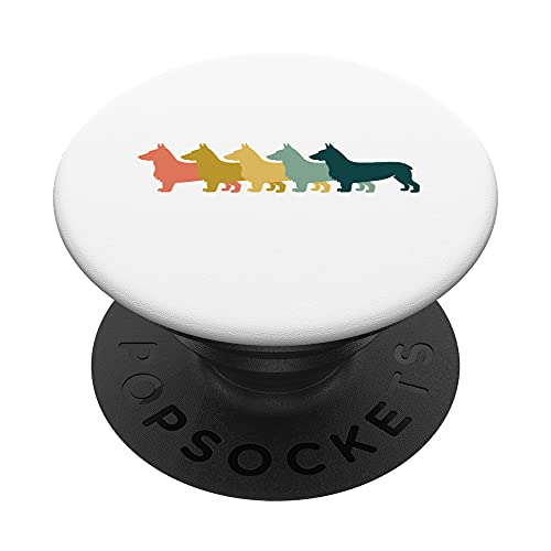 Corgi Dog Lover Retro Pop Art PopSockets PopGrip: Agarre intercambiable para Teléfonos y Tabletas