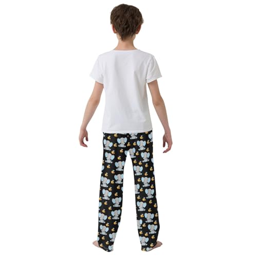 ZZXXB Elephant Bee Boys Long Pants Soft Trousers Elastic Waist Kids Lounge Bottoms with Pockets S-XL3