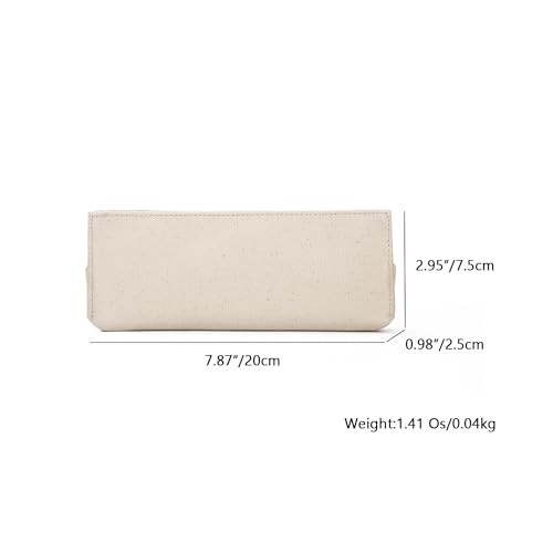 Image of Canvas Pencil Case Lightweight and Durable Ideal Pencil Pouch (Beige, Canvas)