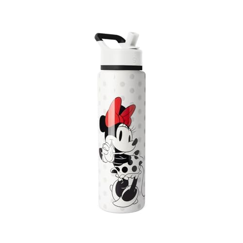Simple Modern Summit Water Bottle with Straw Lid | Disney 30oz Leak Proof Stainless Steel Insulated Cup | Gifts for Her Him | Minnie Mouse Love