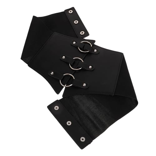 Elastic Wide Leather Corset Waist Belt for Women Vintage Renaissance Style Waist Cincher Pirate Vest Accessory for Dresses Parties Halloween and Cosplay