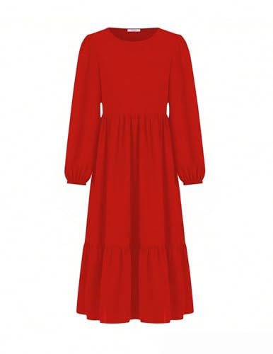 Arshiner Kleid für Mädchen Rot Weihnachtskleid Lang...