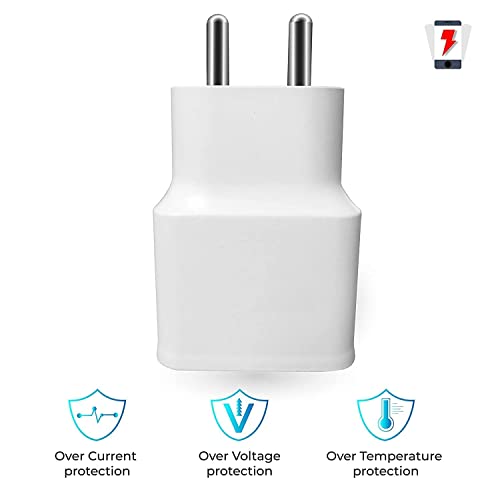 Image of Fast Charger Compatible for Vivo Y12, Y15, Y21,Y71, Y21, bArrett Original Adapter Like Wall Charger | Android USB Charger with 1 Meter Micro USB Fast Charging Data Sync Cable (2.4 Amp, White)