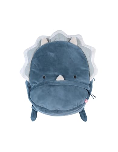 NOUKIE'S - Sac à dos Veloudoux - A partir de 10 mois - Bretelles ajustables - Cadeau de naissance - Ops le dinosaure