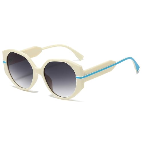 Lunettes de soleil polygonales UV400 pour femme et homme style rétro vintage