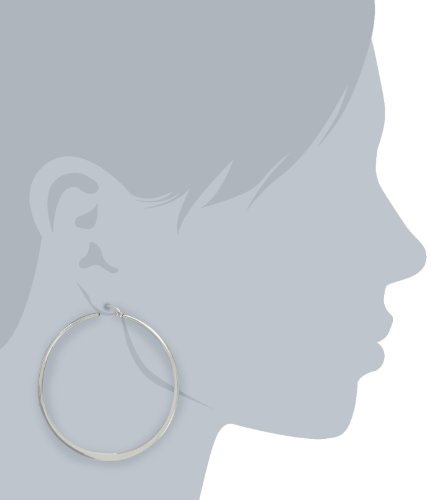 Image of Amazon Essentials Gold Plated or Stainless Steel Flattened Hoop Earrings