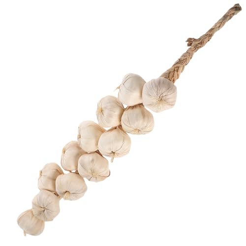 INOOMP 12pcs Halloween Simulation Garlic Kitchen Garden Indoor Decor Artificial Garlic Strings