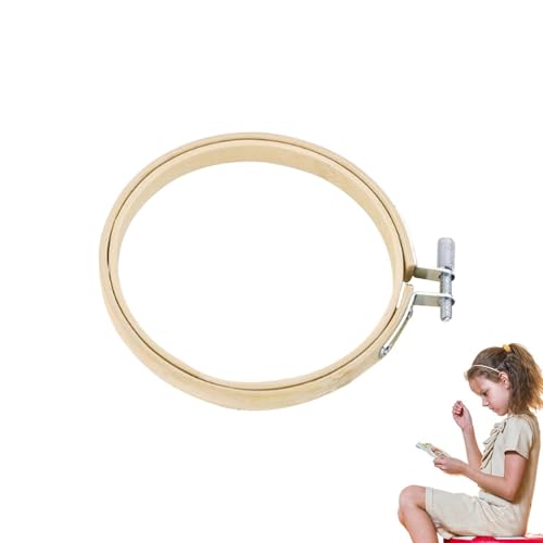 Juego de bastidores de bordado, circular para punto de cruz, para costura artesanal, diseño portátil, fácil de usar, aro de madera ajustable multiusos para proyectos de bordado DIY