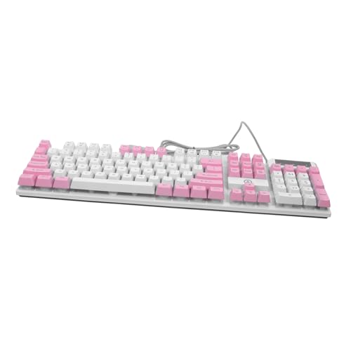 Clavier de jeu filaire rose à 104 touches rétroéclairées avec touches suspendues en ABS