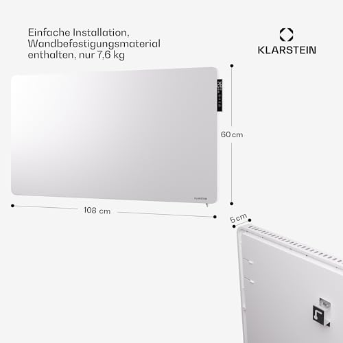Klarstein Infrarotheizung mit Thermostat, 900W Elektroheizung, Smart Home Infrarotheizung zur Wandmontage, IR mit App-Steuerung & Erkennung Offener Fenster, Effizienter Feuchtraum Heizkörper CO2-Frei – Bild 7