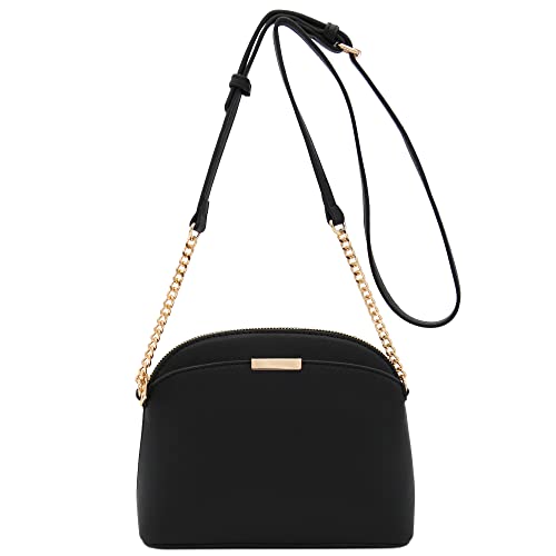 FashionPuzzle Saffiano Small Dome Crossbody bag with Chain Strap2