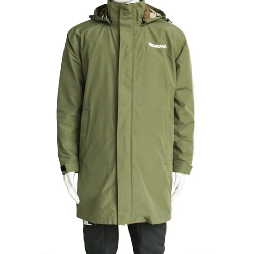 VIKAMAKA Jaqueta de chuva masculina longa, impermeável, corta-vento, respirável, com capuz, para ciclismo, leve, embalável, Braço verde, G