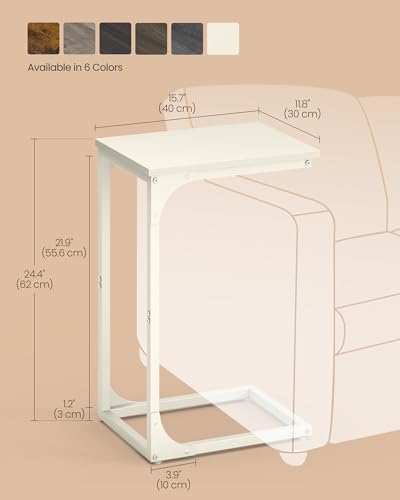 Image of VASAGLE C-Shaped End Table, Small Sofa Side Table with Metal Frame