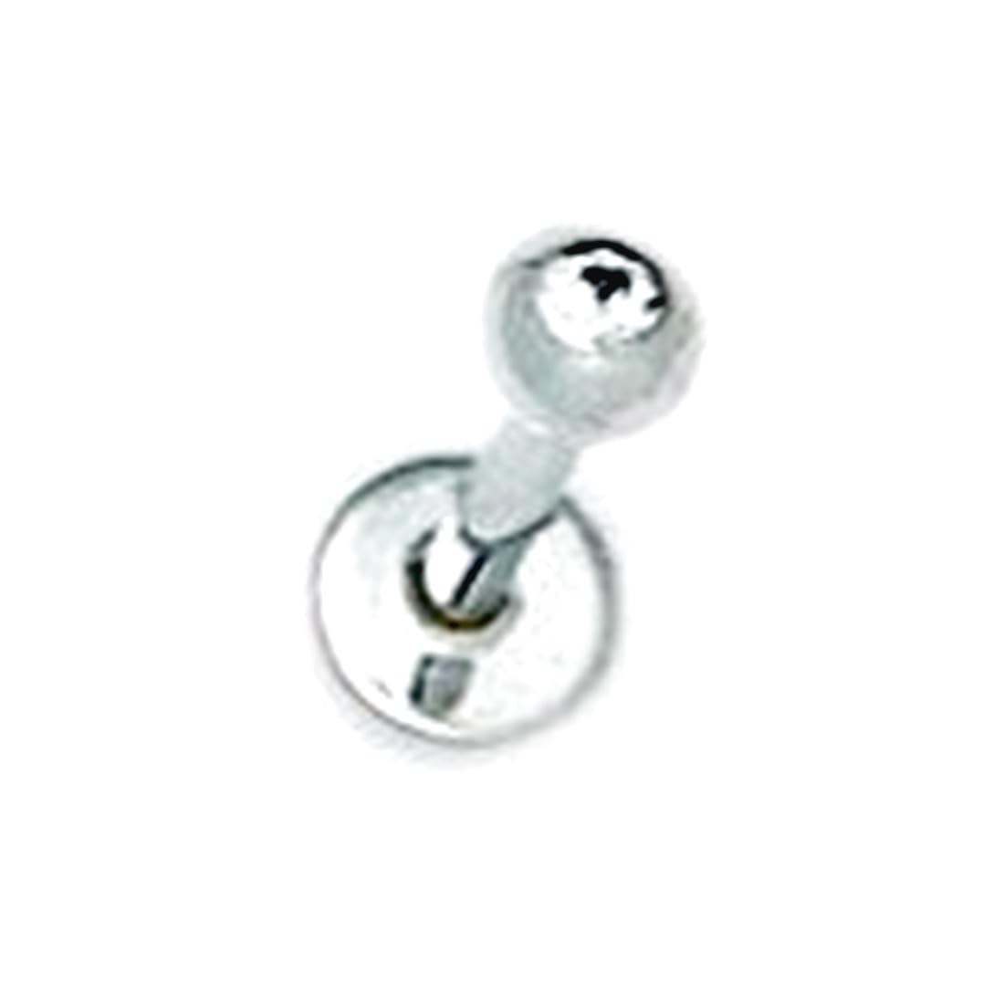 14 Karat Weißgold CZ Zirkonia Simulierter Diamant 16 Gauge Kugelförmige Körper Piercing Schmuck Labret Stud Schmuck Geschenke für Frauen, Metall, Zirkonia