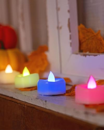Image of Coku Flameless LED Tealight Candles Smokeless Battery Operated Non-Flickering Tea Lights, Electric Decorative Candle for Diwali, Wedding, Christmas, Gifting & Home Decoration (Multicolor, Pack of 20)