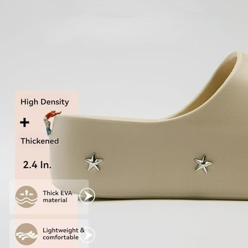 Stars Gold Chain Slippers for Women 2.4 Inch Y2K Platform Slides Height Increase EVA Anti-Slip Sole Indoor Shower Sandals Outdoor Travel Beach Sandals4