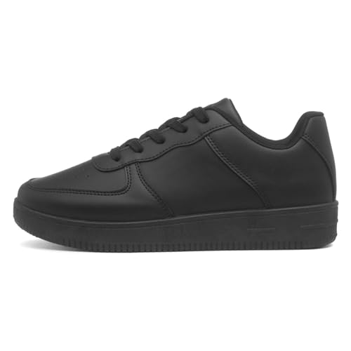 XL Womens Black Lace Up Casual Trainers - Size 5 UK - Black