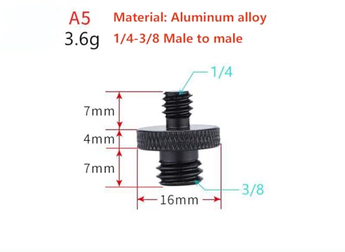 KASINshooting Kit de montaje adaptador de trípode flash de liberación rápida para micrófono de cámara, zapata caliente de 1/4 a 3/8 M5 M6 M8 macho hembra tornillos de rosca de conversión serie para Go - imagen 8