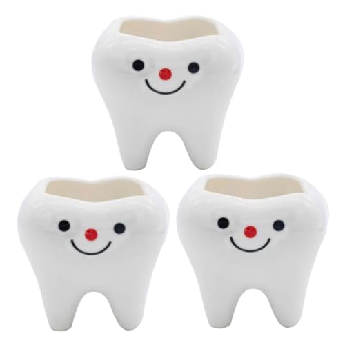 Pots de fleurs céramique forme de dent compacts pour petits intérieurs - 2