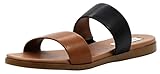 Steve Madden Women's Dual Black/Tan Flat Sandal 7.5 M US