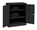 Sandusky Lee RTA7001-09 Black Steel SnapIt Counter Height Cabinet, 2 Adjustable Shelves, 42"Height x 36" Width x 18" Depth