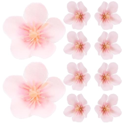 SEWACC Flores Artificiales de Cerezo de Seda, 50 Pétalos Rosa Claro para Decoración de Boda y Fiesta, Accesorio DIY para Manualidades, Margaritas Falsas y Flores Pequeñas para Ramos