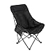 Sedia da Campeggio Pieghevole,150kg Sedia da Campeggio Pieghevole Leggera per Esterni,Schienale alto,Utilizzabile Seduti e Sdraiati,Adatta per Spiaggia & Balcone(Color:Nero con imbottitura in cotone) immagine