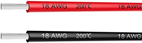 Haerkn Electrical Wire 18 AWG 18 Gauge Silicone Wire Hook Up Wire Cable 20 Feet [10 ft Black and 10 ft Red] - Soft and Flexible 150 Strands 0.08mm of Tinned Copper Wire High Temperature Resistance (18