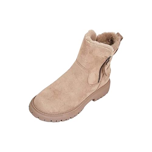 Genérico Botas Borrego Mujer Botines Impermeables Mujer Botas con cremallera lateral para mujer...