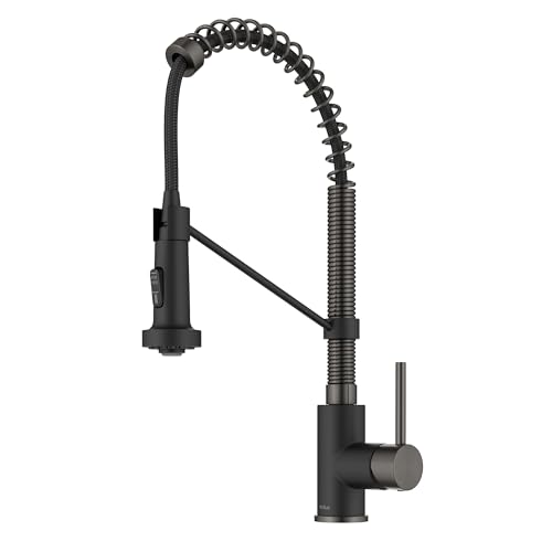 Comparison: Best Finish For Kitchen Faucet 9 KRAUS Bolden Commercial Style 2-Function Single Handle Pull Down Kitchen Faucet in Matte Black/Black Stainless, KPF-1610MBSB (Pack of 1)