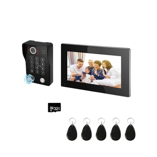 SMTYXS 7 Zoll Video-Gegensprechanlage, Türsprechanlage Mit Touchscreen Und Kabelgebundener Türklingel, 1080P, 148°, APP-Passwort, Fingerabdruck-Kartenleser-Monitor(7INCH 94218B) SMTYXS 7 Zoll Video-Gegensprechanlage, Türsprechanlage Mit Touchscreen Und Kabelgebundener Türklingel, 1080P, 148°, APP-Passwort, Fingerabdruck-Kartenleser-Monitor(7INCH 94218B)